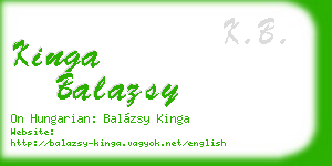 kinga balazsy business card